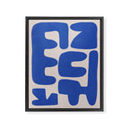 Irregular shape arrangement in blue Framed Canvas Print Gallery Image 6