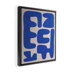 Irregular shape arrangement in blue Framed Canvas Print Gallery Image 2