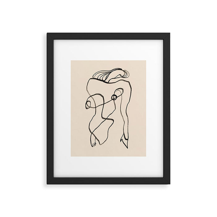 Line art nude surrealism Framed Art Print Gallery Image 1