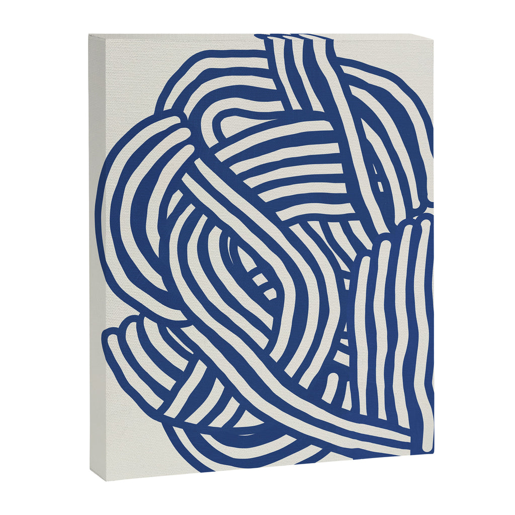 Line art organic shape in blue Canvas Print Gallery Image 6