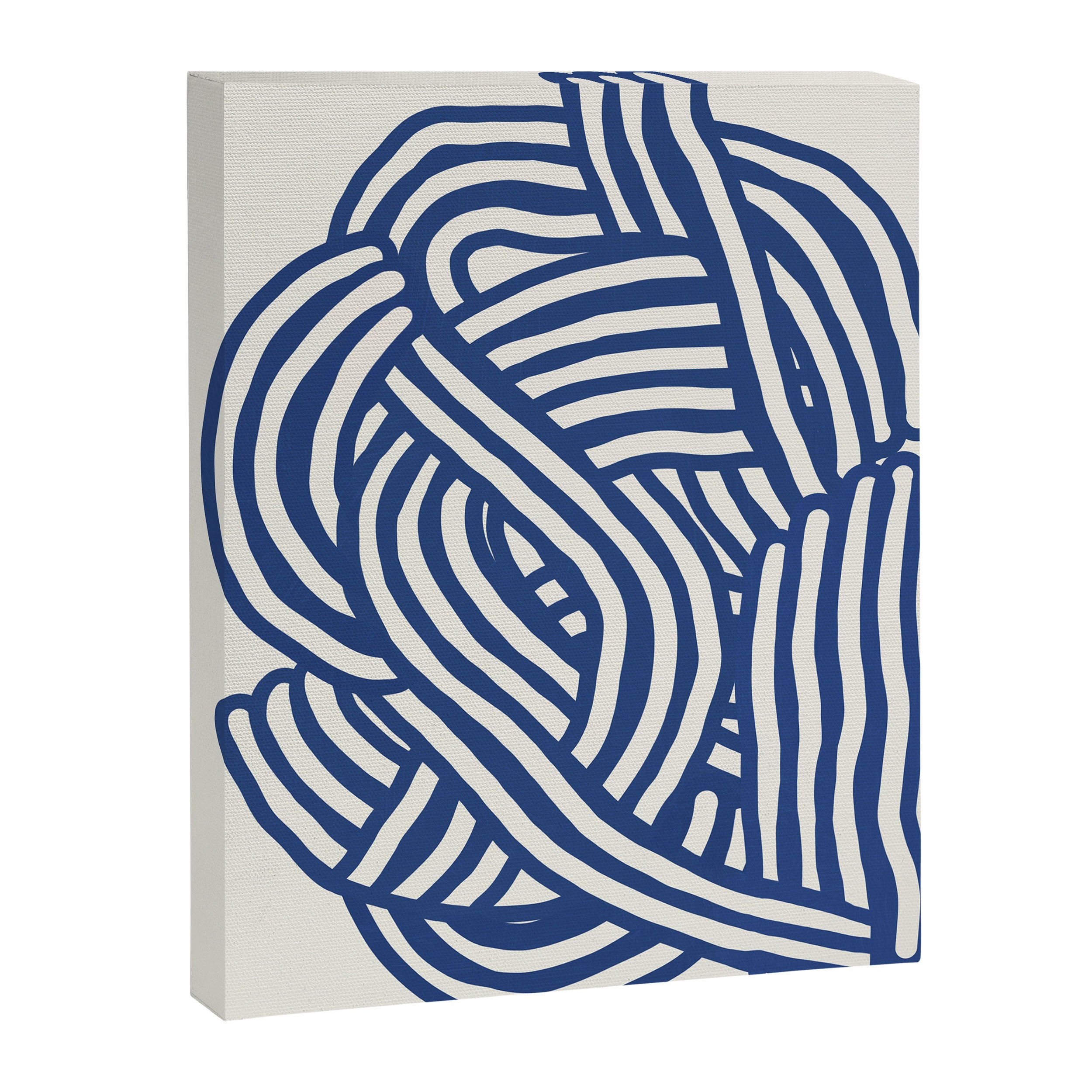 Line art organic shape in blue Canvas Print Gallery Image 6