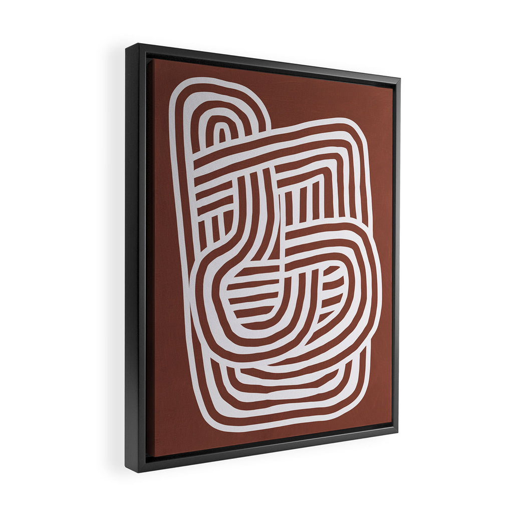 Line art Sculpt in umber 03 Framed Canvas Print Gallery Image 2