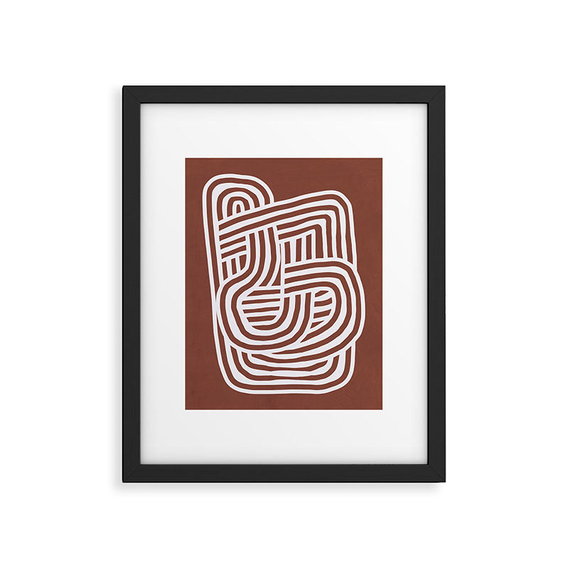 Line art Sculpt in umber 03 Framed Art Print Gallery Image 5