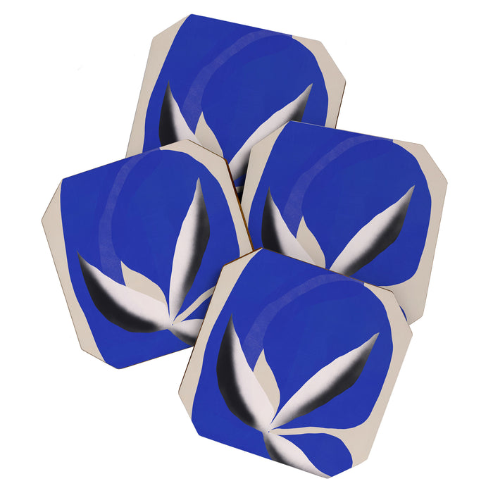Liquid cobalt blue abstraction 02 Coaster Gallery Image 1