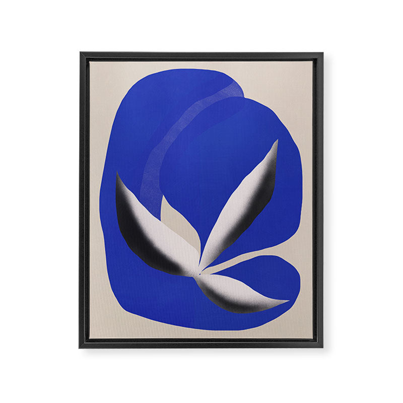 Liquid cobalt blue abstraction 02 Framed Canvas Print Gallery Image 6