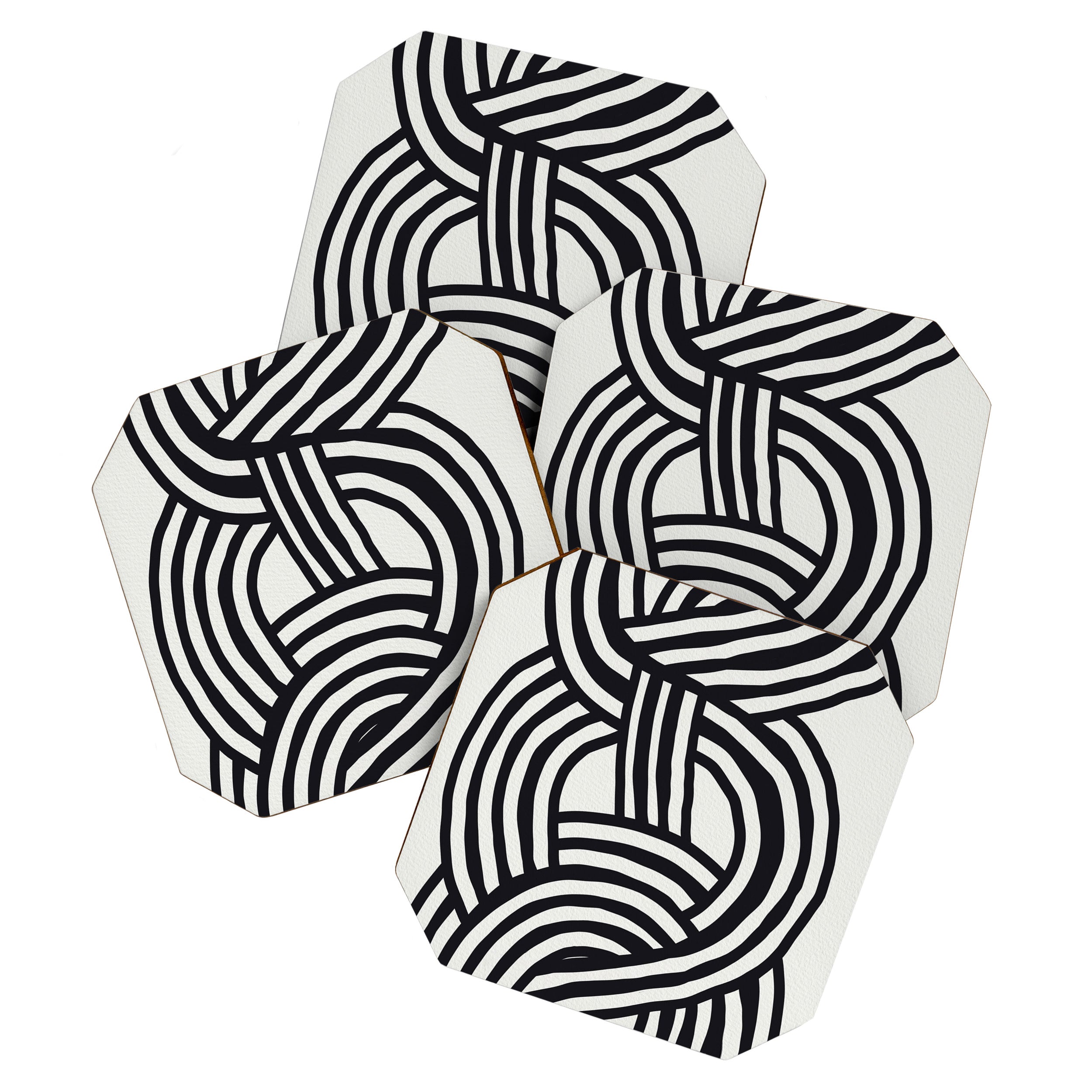 Mid Century Modern Abstract line art Painting  Coaster Gallery Image 1