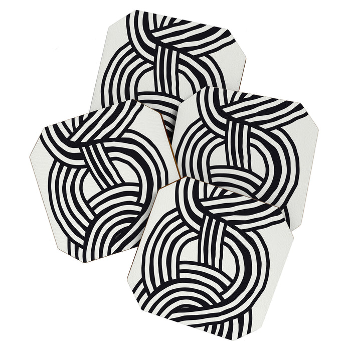 Mid Century Modern Abstract line art Painting  Coaster Gallery Image 1