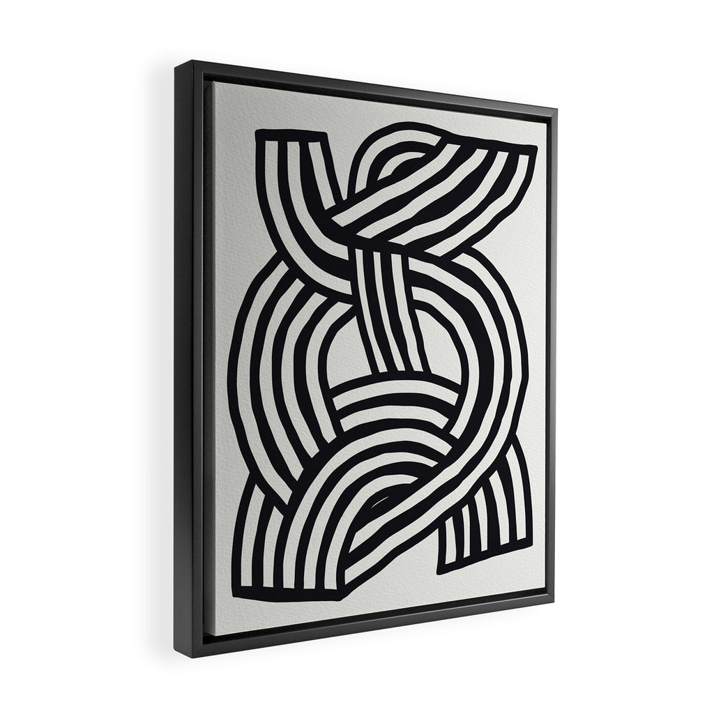 Mid Century Modern Abstract line art Painting  Framed Canvas Print Gallery Image 2