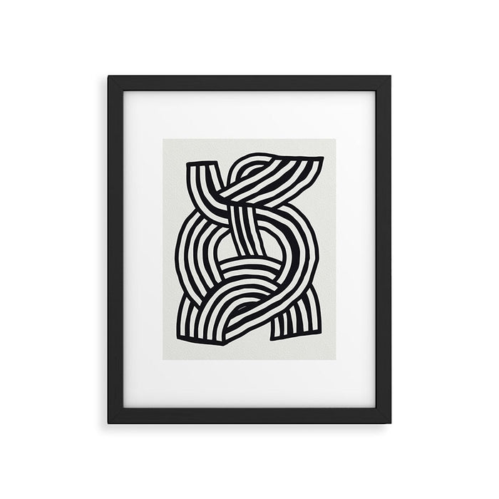 Mid Century Modern Abstract line art Painting  Framed Art Print Gallery Image 1
