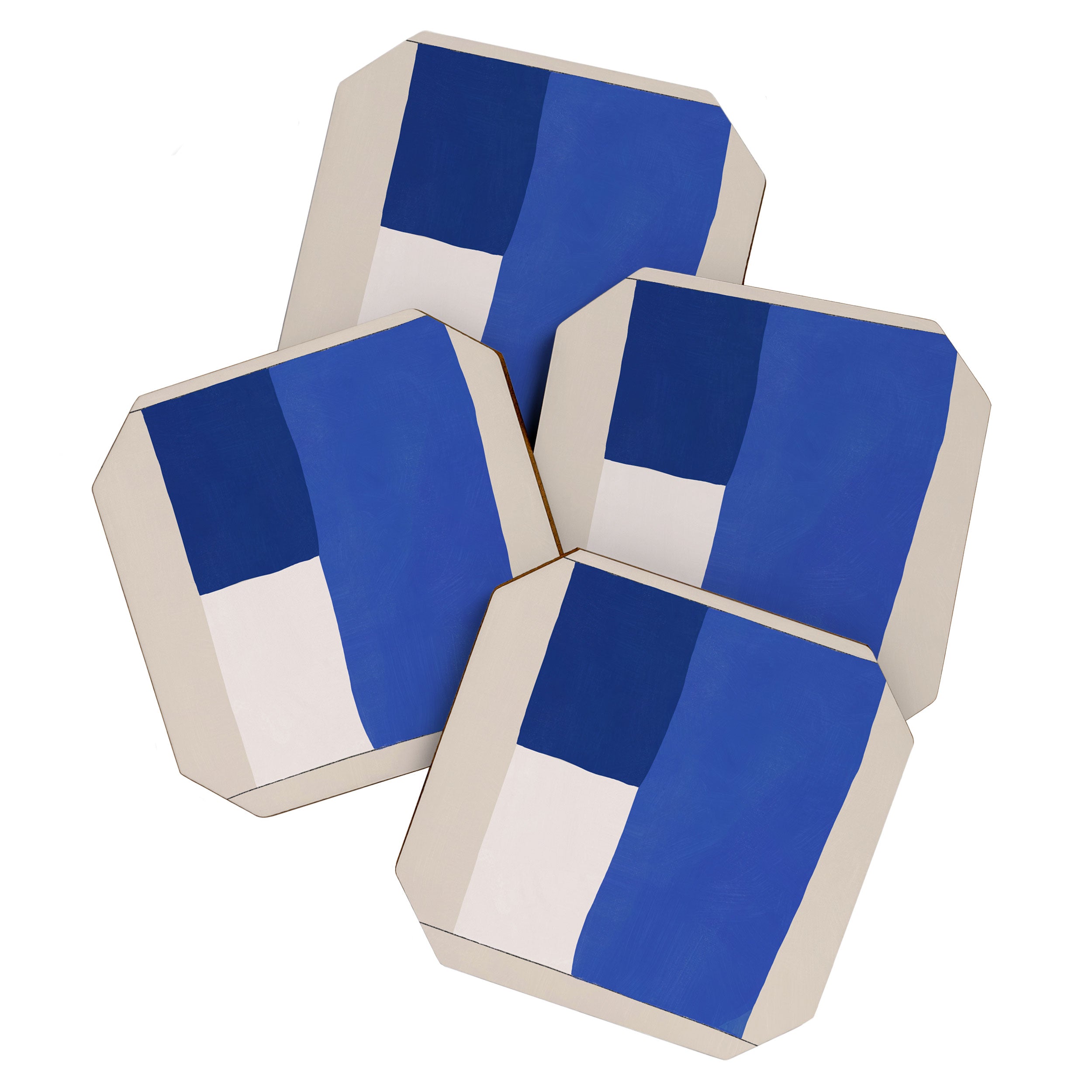 Minimal midcentury geometric block Coaster Gallery Image 1