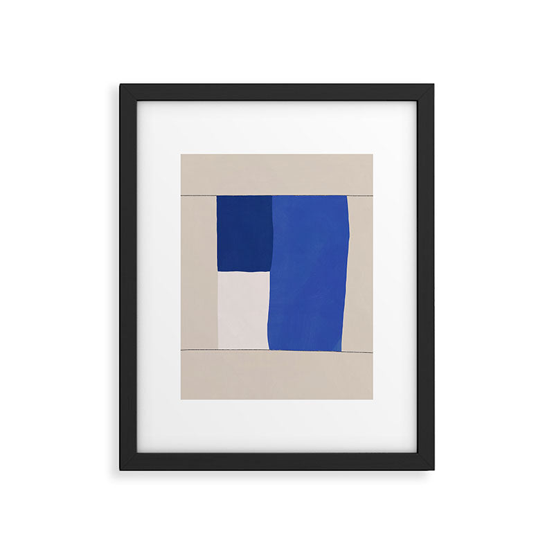 Minimal midcentury geometric block Framed Art Print Gallery Image 5