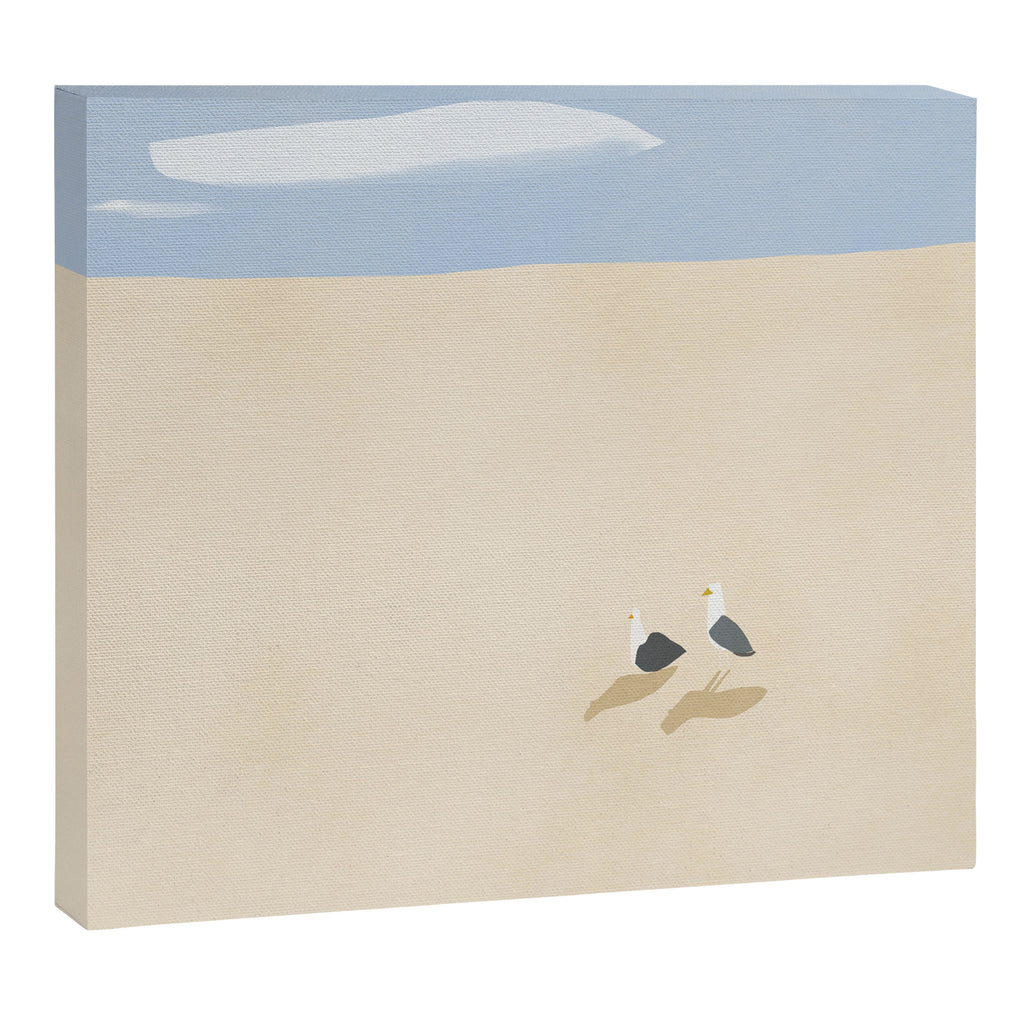 Minimal sand beach with seagulls Canvas Print Gallery Image 12