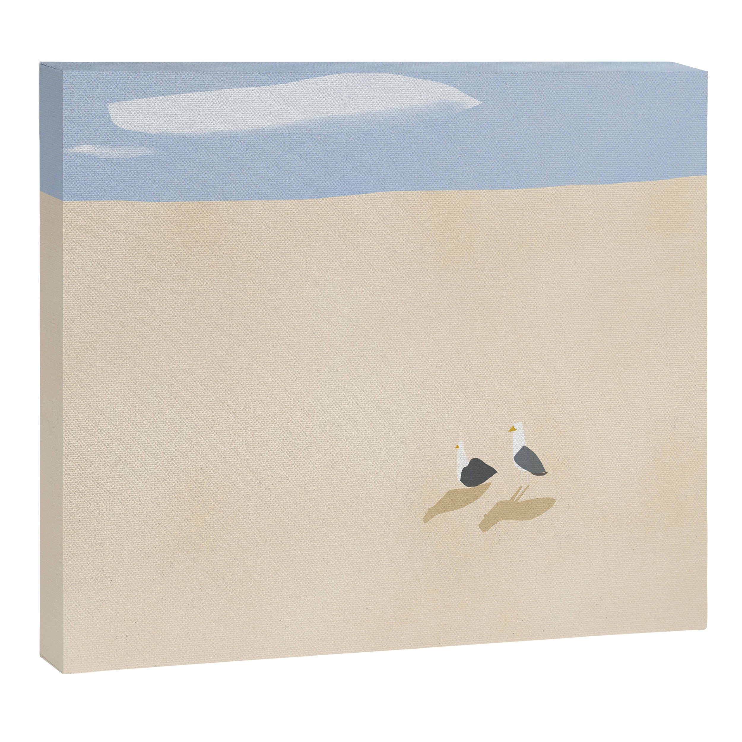 Minimal sand beach with seagulls Canvas Print Gallery Image 12