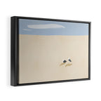 Minimal sand beach with seagulls Framed Canvas Print Gallery Image 2