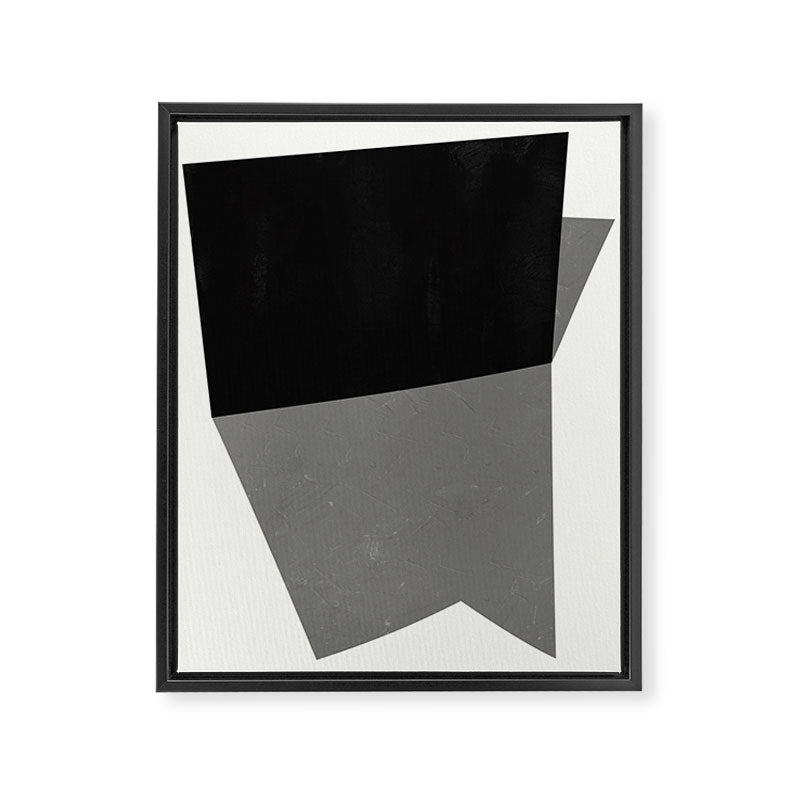 Minimalist greyscale geometry Framed Canvas Print Gallery Image 6