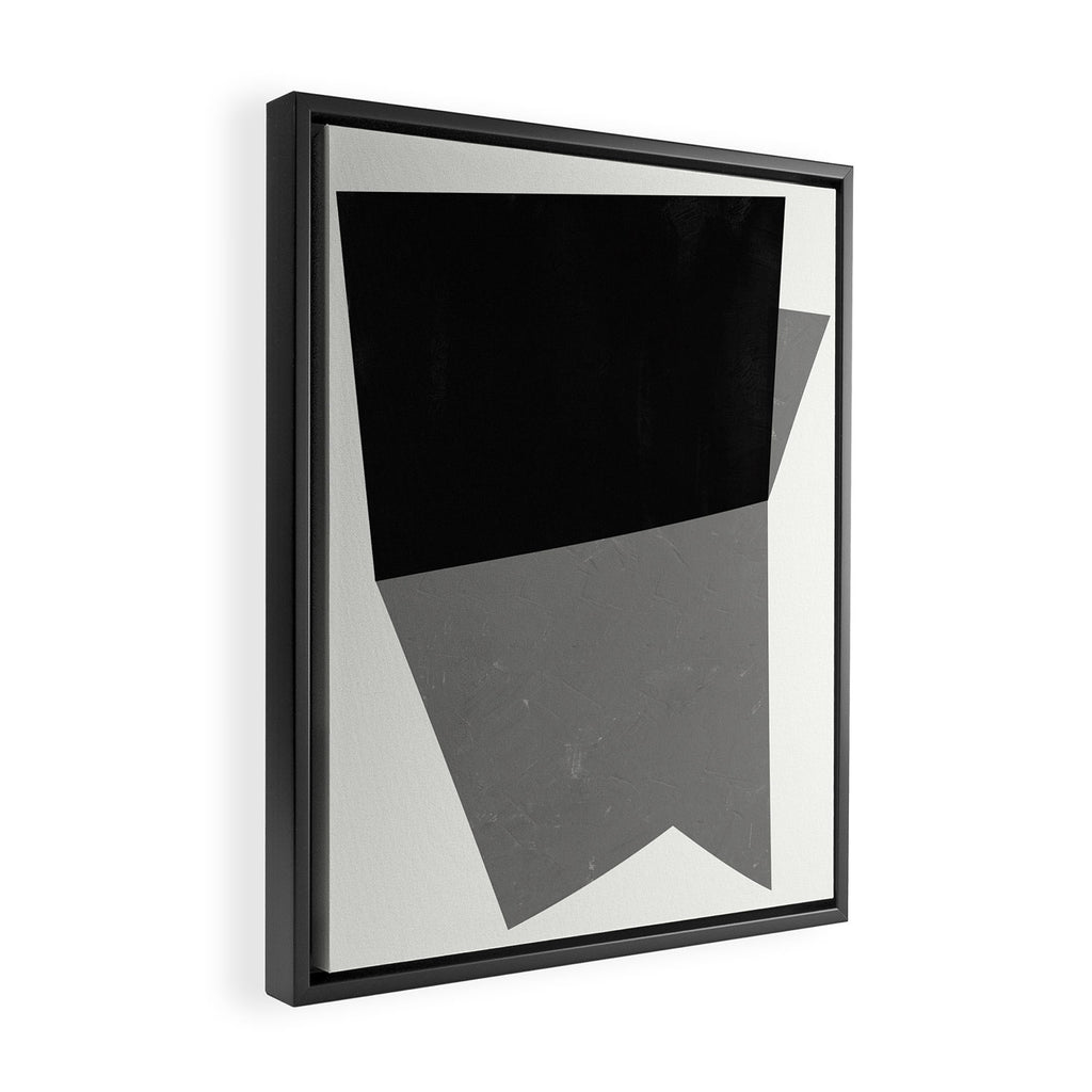 Minimalist greyscale geometry Framed Canvas Print Gallery Image 2