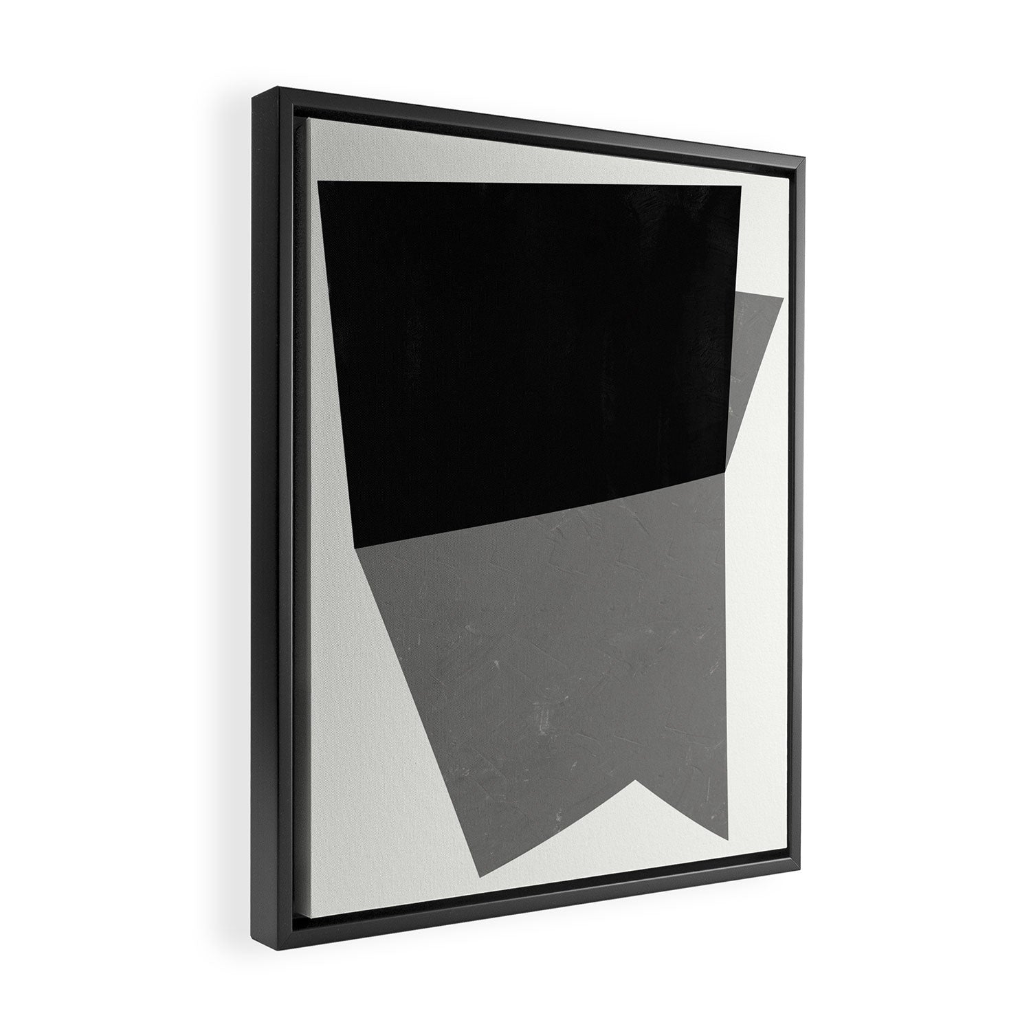 Minimalist greyscale geometry Framed Canvas Print Gallery Image 2