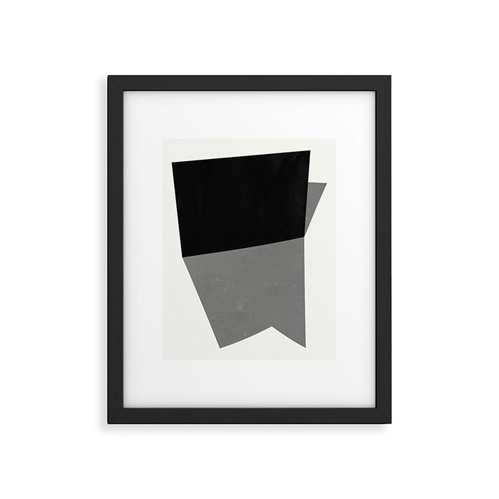 Minimalist greyscale geometry Framed Art Print Gallery Image 1