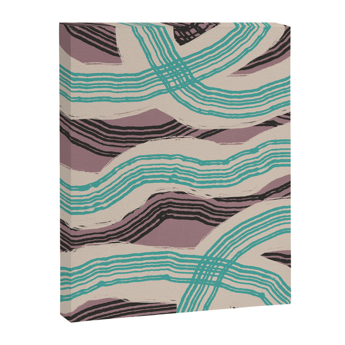 Muted pink and green stripe pattern Canvas Print Gallery Image 1