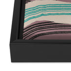 Muted pink and green stripe pattern Framed Canvas Print Gallery Image 3