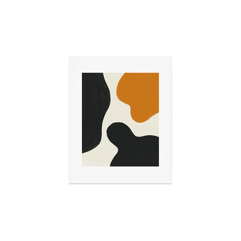 Neutral black orange curves Art Print Gallery Image 1