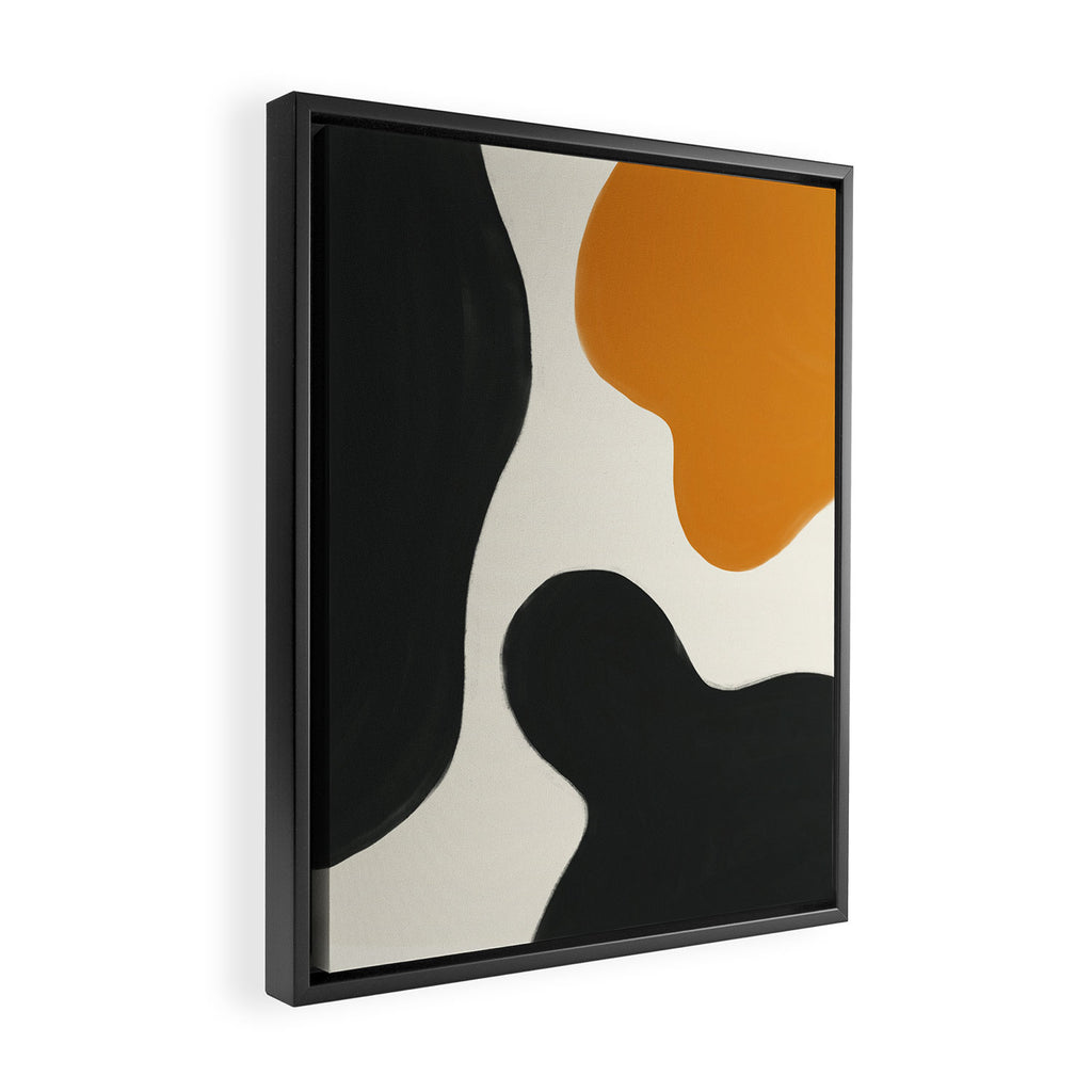 Neutral black orange curves Framed Canvas Print Gallery Image 2