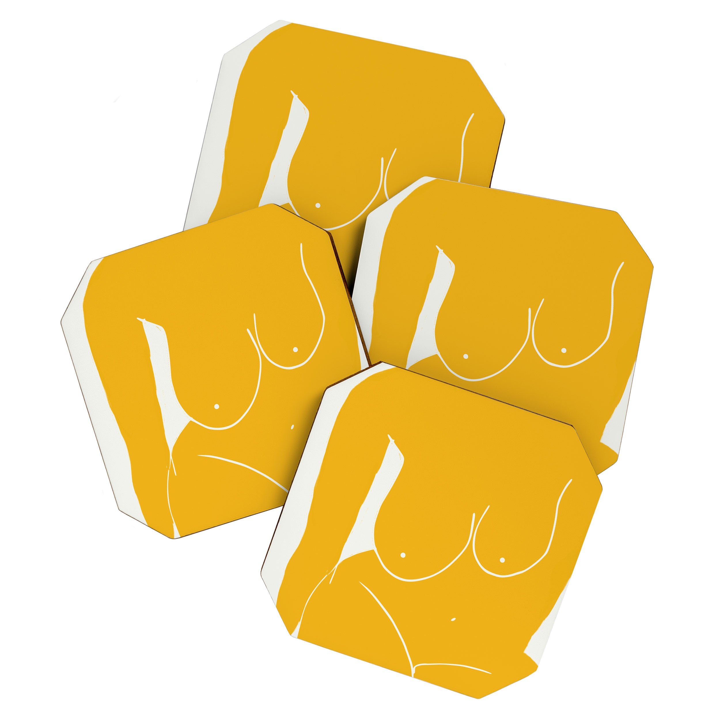 Nude in yellow 2 Coaster Gallery Image 1