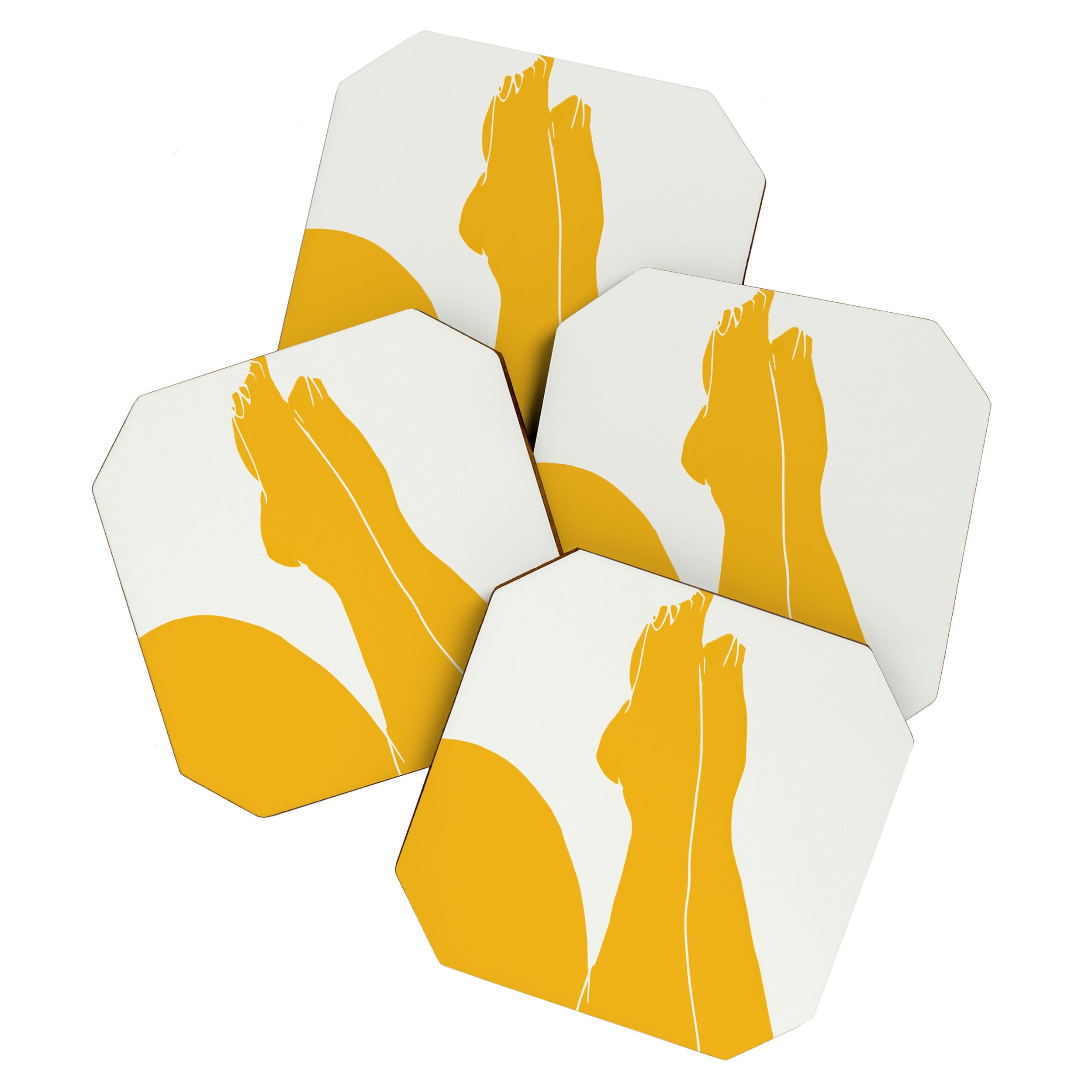 Nude in yellow 3 Coaster Gallery Image 1