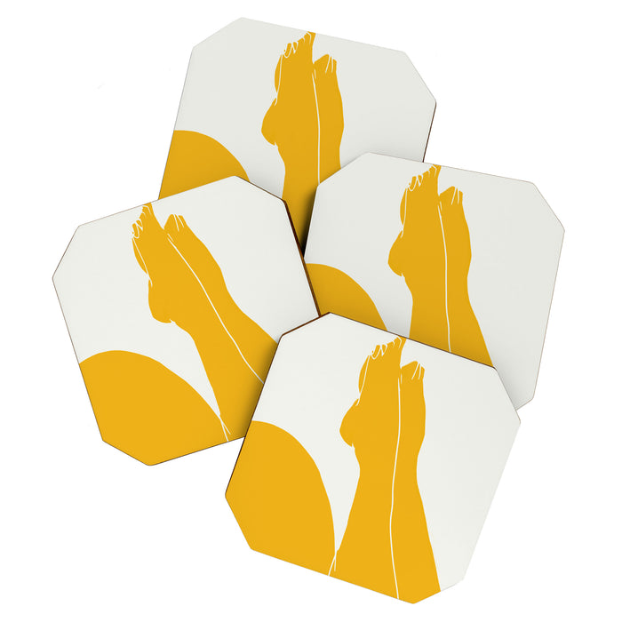 Nude in yellow 3 Coaster Gallery Image 1