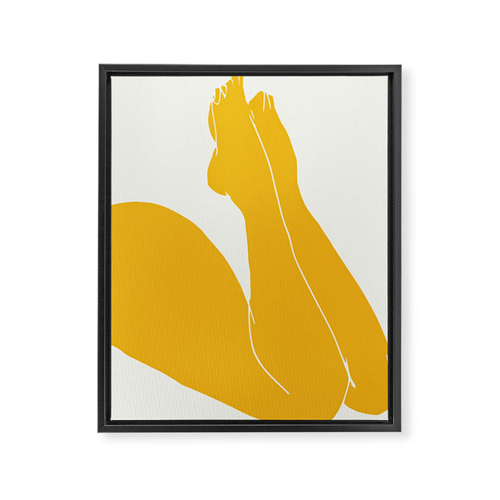 Nude in yellow 3 Framed Canvas Print Gallery Image 1