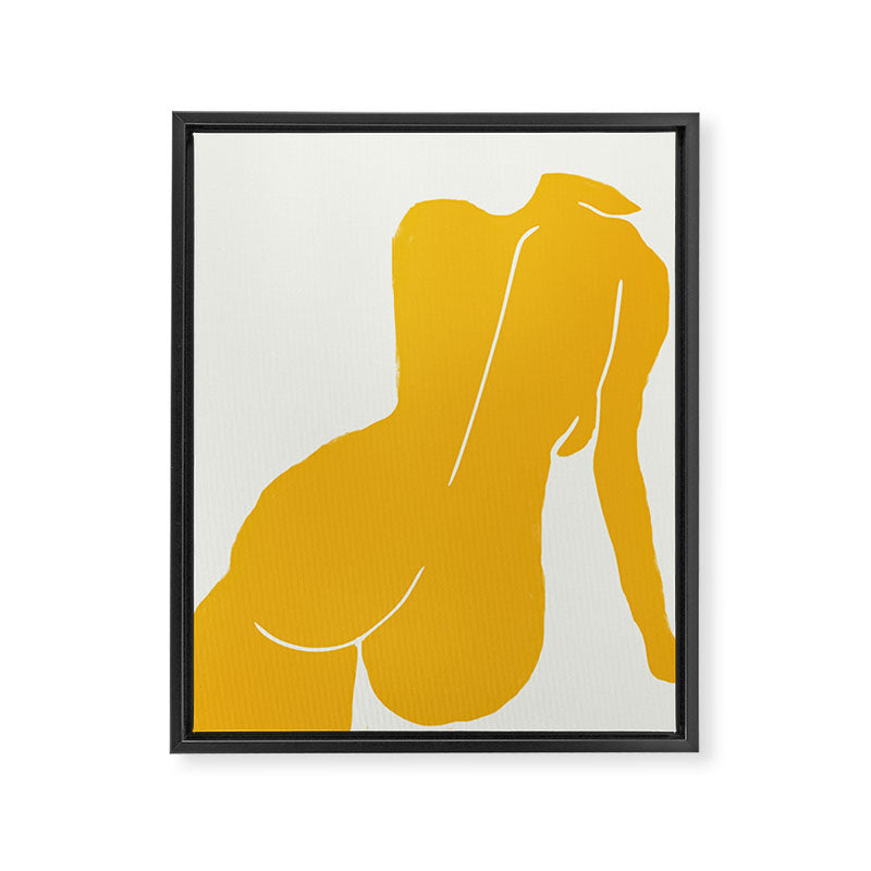 Nude in yellow Framed Canvas Print Gallery Image 6