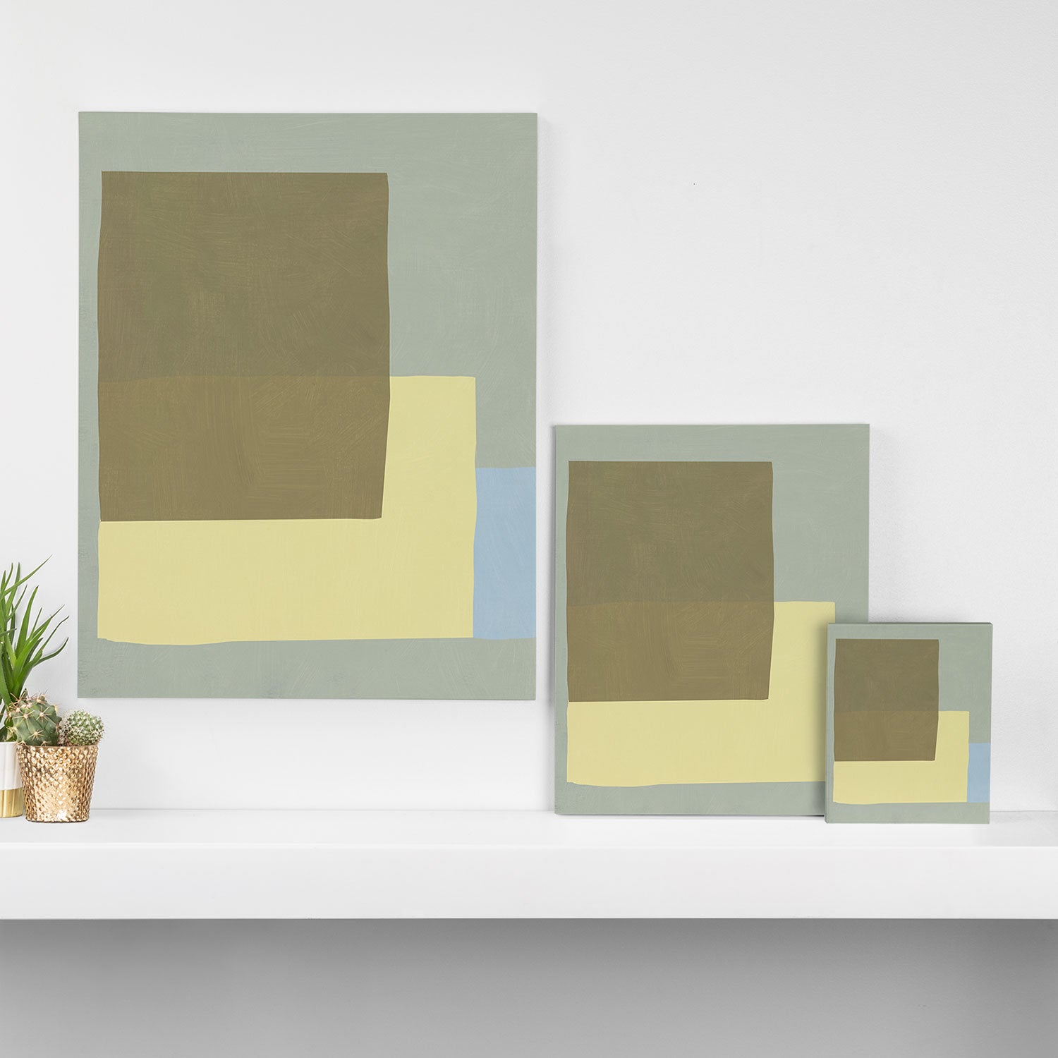 Overlay of colors minimal design 03 Canvas Print Gallery Image 3