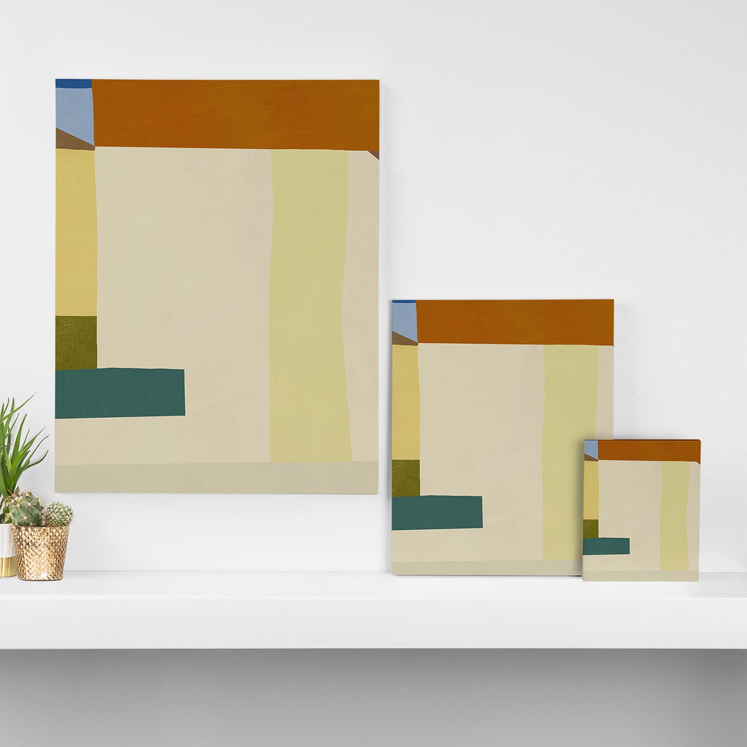 Overlay of colors minimal design 04 Canvas Print Gallery Image 3