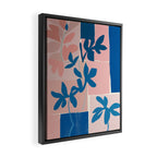 Pink Blue leaves composition Framed Canvas Print Gallery Image 2