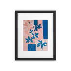 Pink Blue leaves composition Framed Art Print Gallery Image 5