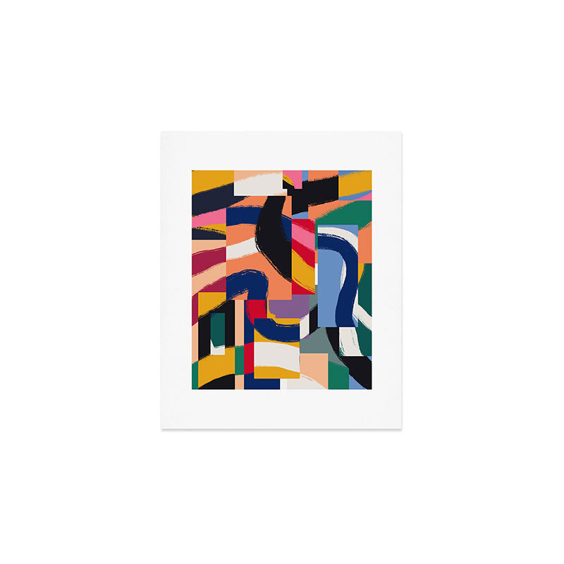 Rainbow abstract ribbon pattern Art Print Gallery Image 1