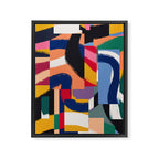 Rainbow abstract ribbon pattern Framed Canvas Print Gallery Image 6