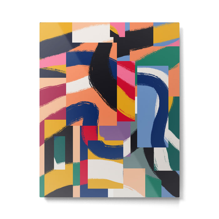Rainbow abstract ribbon pattern Metal Print Gallery Image 1
