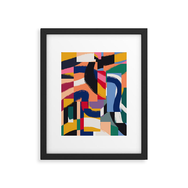 Rainbow abstract ribbon pattern Framed Art Print Gallery Image 5