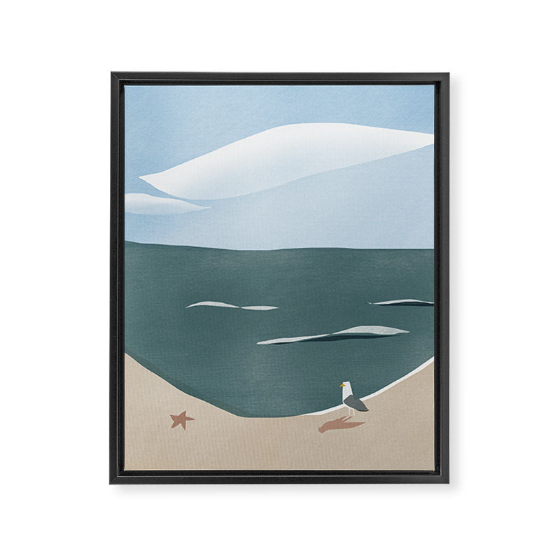 Seagull and starfish Framed Canvas Print Gallery Image 8