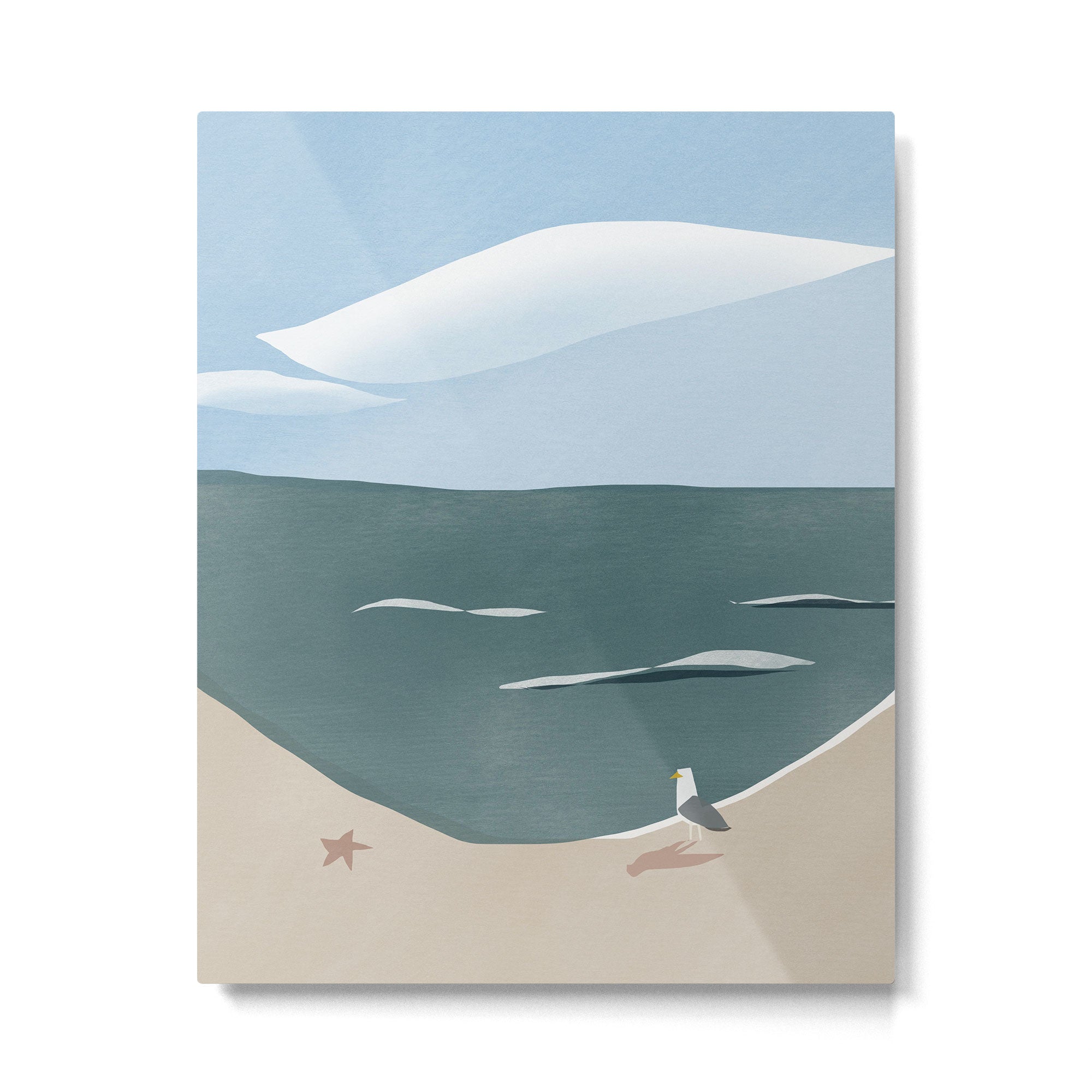 Seagull and starfish Metal Print Gallery Image 6