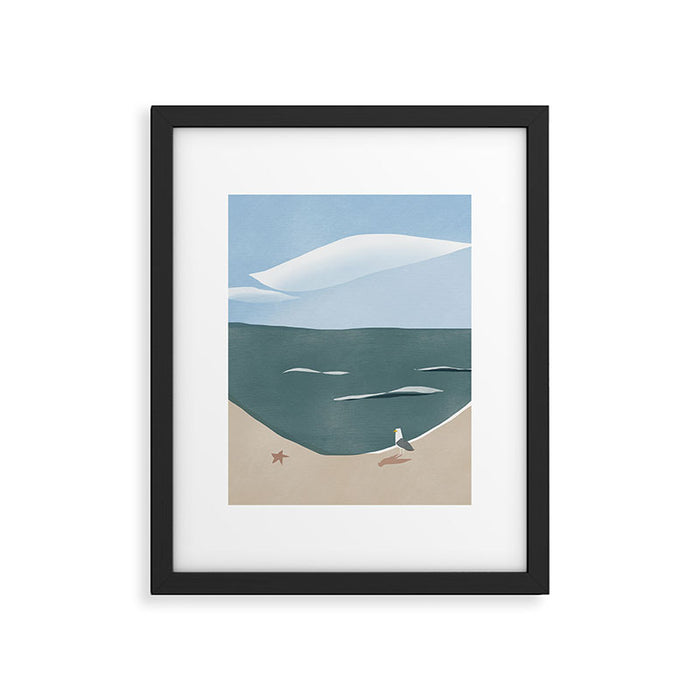Seagull and starfish Framed Art Print Gallery Image 1