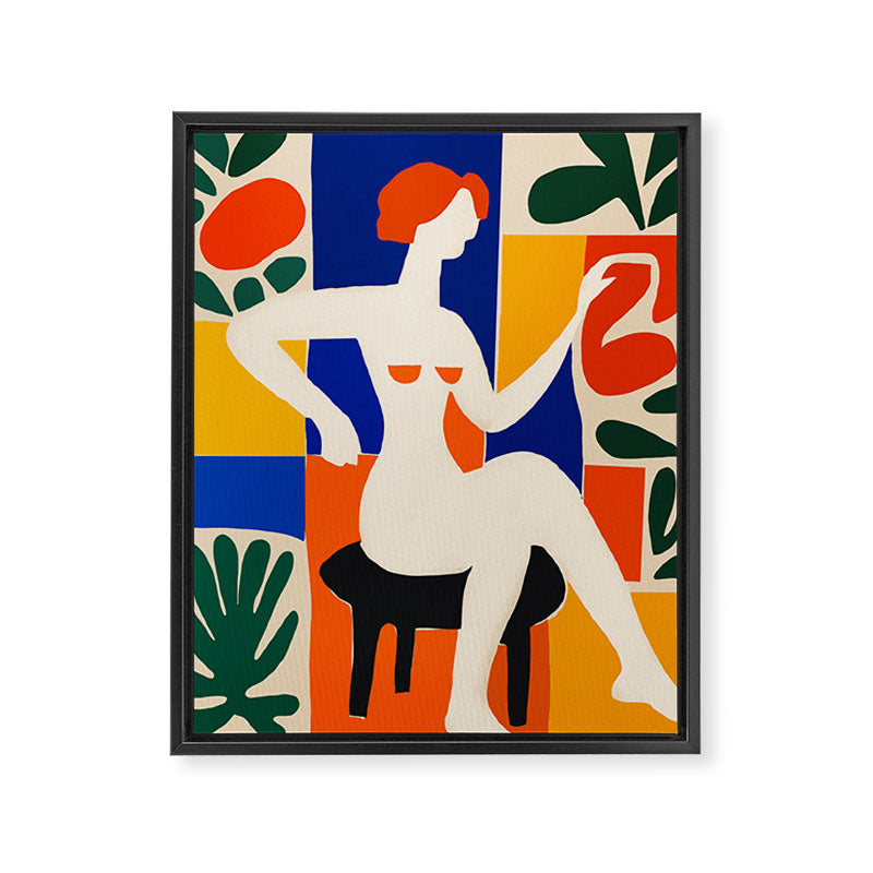Sitting Muse cut out Framed Canvas Print Gallery Image 6