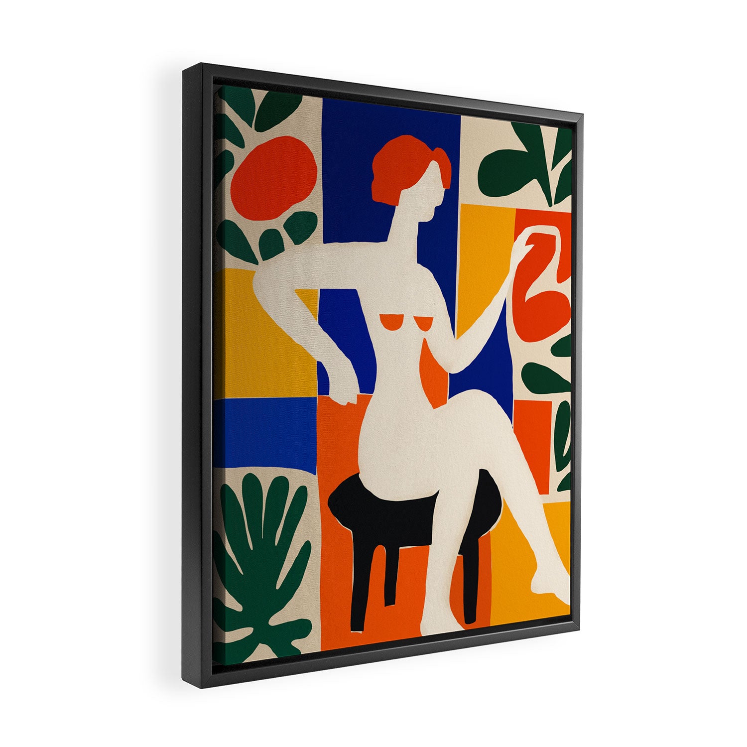Sitting Muse cut out Framed Canvas Print Gallery Image 2