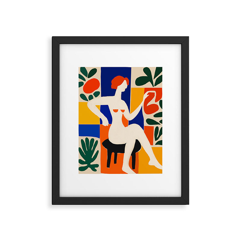 Sitting Muse cut out Framed Art Print Gallery Image 5