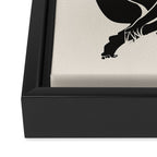 Sitting nude in black Framed Canvas Print Gallery Image 3