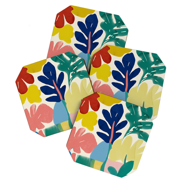 Vibrant bold playful plants Coaster Gallery Image 1