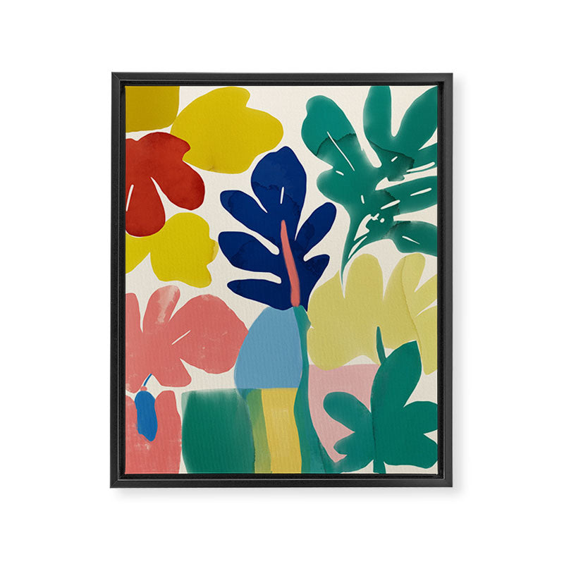 Vibrant bold playful plants Framed Canvas Print Gallery Image 6