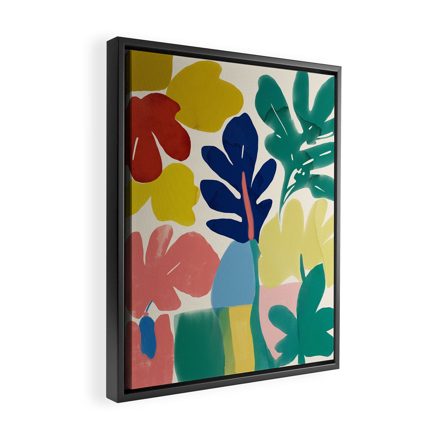 Vibrant bold playful plants Framed Canvas Print Gallery Image 2