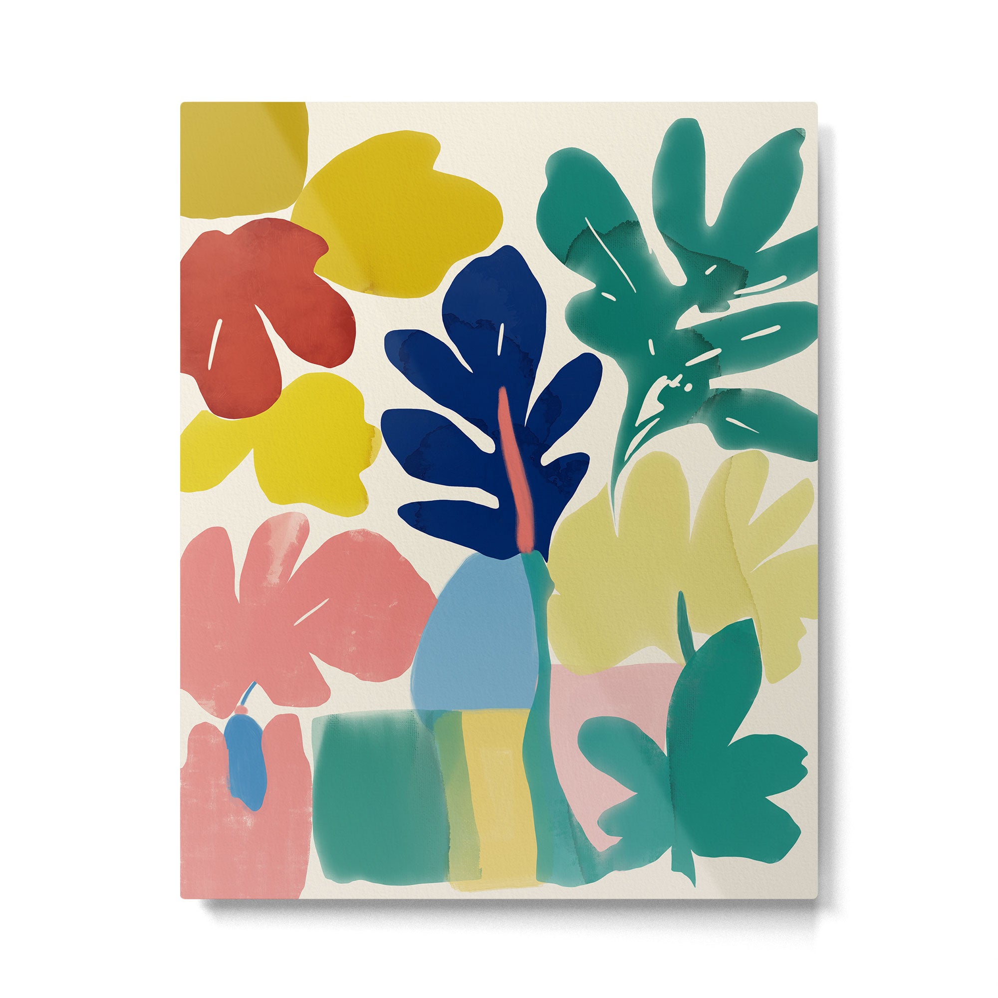 Vibrant bold playful plants Metal Print Gallery Image 4